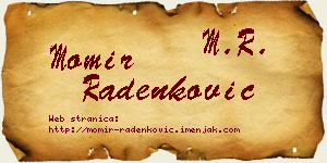 Momir Radenković vizit kartica